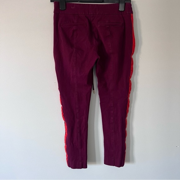 Anthropologie The Essential Slim Trousers Red Stripe • 0 - Picture 3 of 8